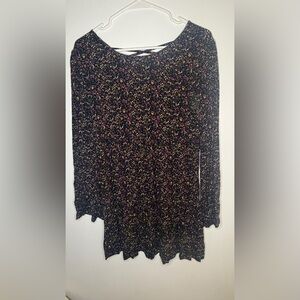 Black floral babydoll dress by Arizona Jean Co. 
Size small